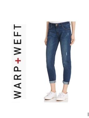 Warp + Weft Indigo Cropped Girlfriend Jeans 26
